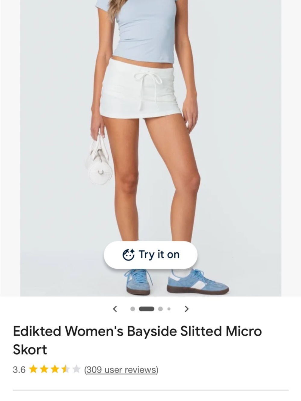 Edikted White Drawstring Micro Skort